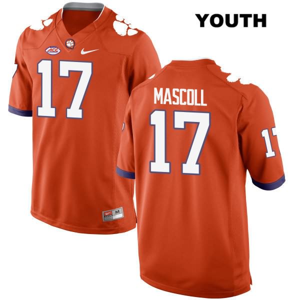 Youth Clemson Tigers #17 Justin Mascoll Stitched Orange Authentic Style 2 Nike NCAA College Football Jersey MNP2146JJ